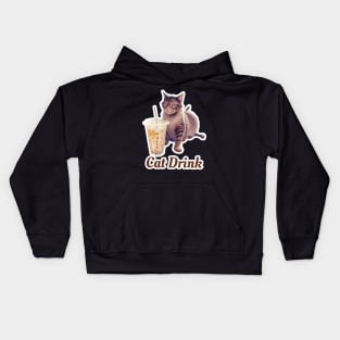 Cat Drink Lover Kids Hoodie